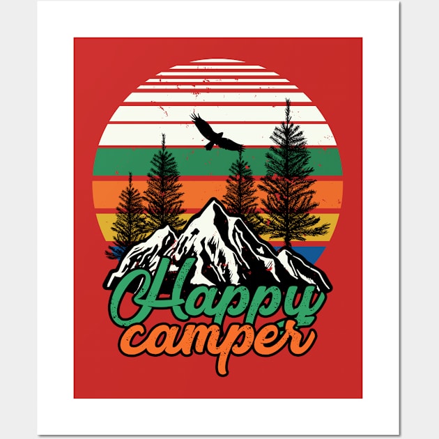 Happy Camper vintage tee Wall Art by snnt